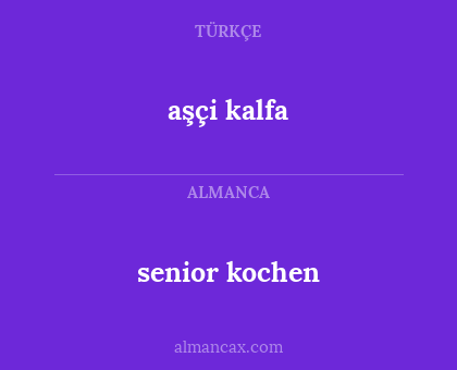 senior kochen - aşçi kalfa