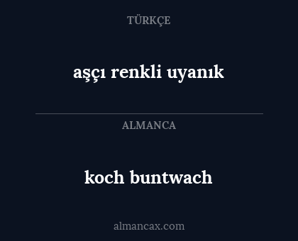 koch buntwach - aşçı renkli uyanık