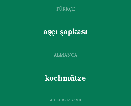 aşçı şapkası - kochmütze