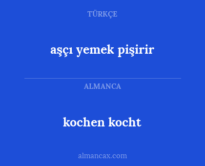 aşçı yemek pişirir - kochen kocht