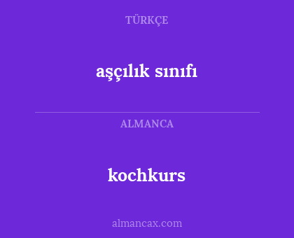 aşçılık sınıfı - kochkurs