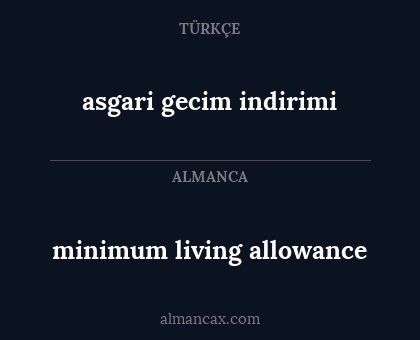 minimum living allowance - asgari gecim indirimi