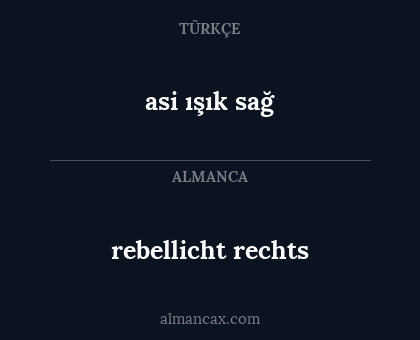 rebellicht rechts - asi ışık sağ