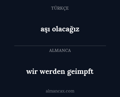wir werden geimpft - aşı olacağız
