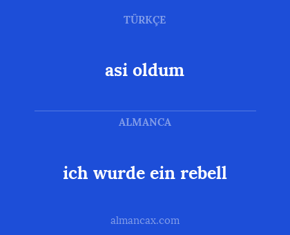 asi oldum - ich wurde ein rebell