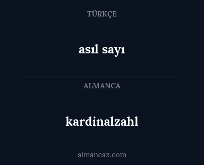 kardinalzahl - asıl sayı