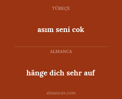 hänge dich sehr auf - asım seni cok