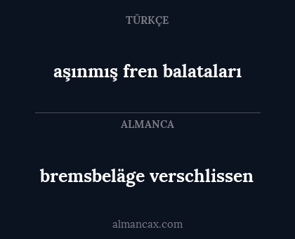 bremsbeläge verschlissen - aşınmış fren balataları