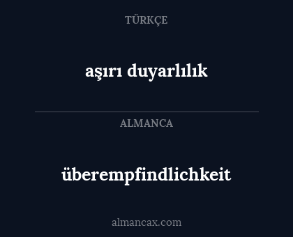 überempfindlichkeit - aşırı duyarlılık