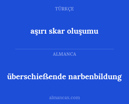 überschießende narbenbildung - aşırı skar oluşumu