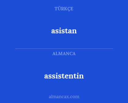 assistentin - asistan