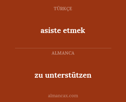 zu unterstützen - asiste etmek