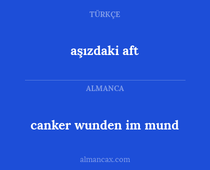 canker wunden im mund - aşızdaki aft