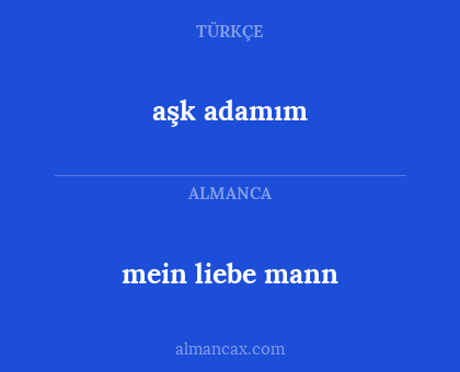 mein liebe mann - aşk adamım