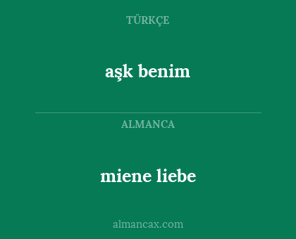 aşk benim - miene liebe