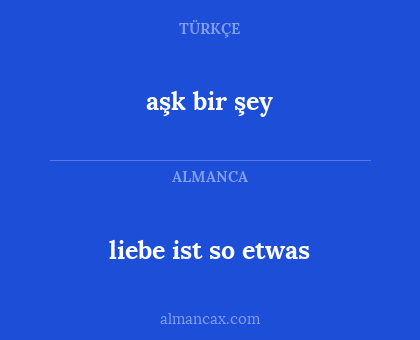 liebe ist so etwas - aşk bir şey