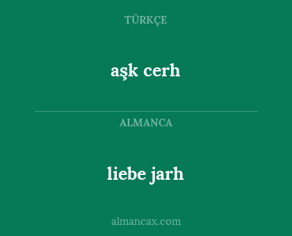 aşk cerh - liebe jarh