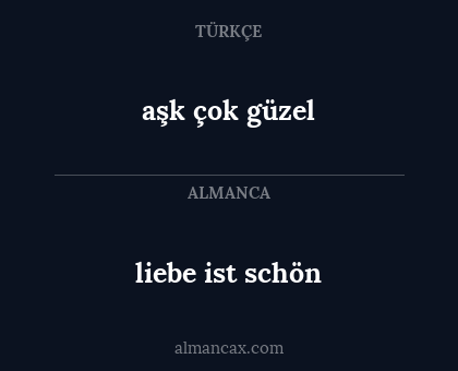 aşk çok güzel - liebe ist schön