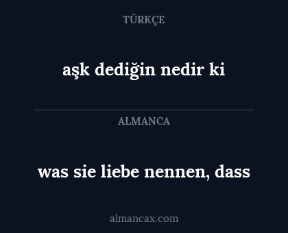 was sie liebe nennen, dass - aşk dediğin nedir ki