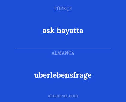 uberlebensfrage - ask hayatta