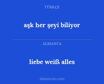 aşk her şeyi biliyor - liebe weiß alles