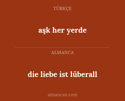 die liebe ist lüberall - aşk her yerde