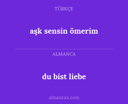 aşk sensin ömerim - du bist liebe