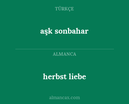 herbst liebe - aşk sonbahar
