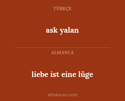 ask yalan - liebe ist eine lüge