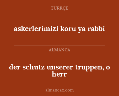 askerlerimizi koru ya rabbi - der schutz unserer truppen, o herr