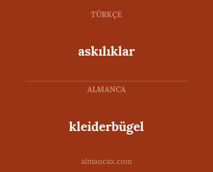 kleiderbügel - askılıklar