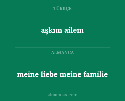 meine liebe meine familie - aşkım ailem