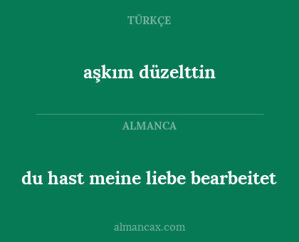 du hast meine liebe bearbeitet - aşkım düzelttin