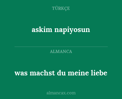 askim napiyosun - was machst du meine liebe