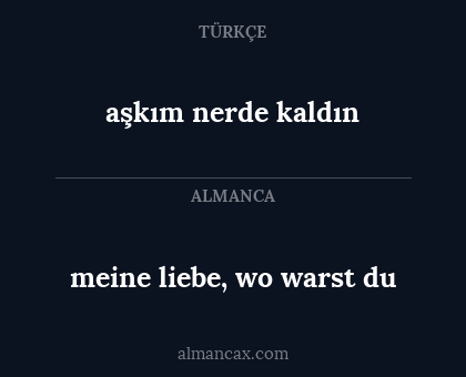 meine liebe, wo warst du - aşkım nerde kaldın