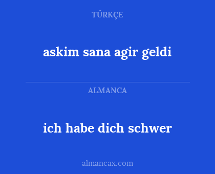 ich habe dich schwer - askim sana agir geldi