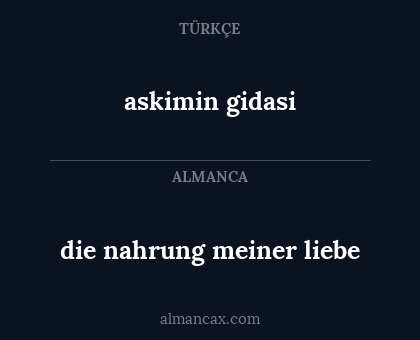 askimin gidasi - die nahrung meiner liebe
