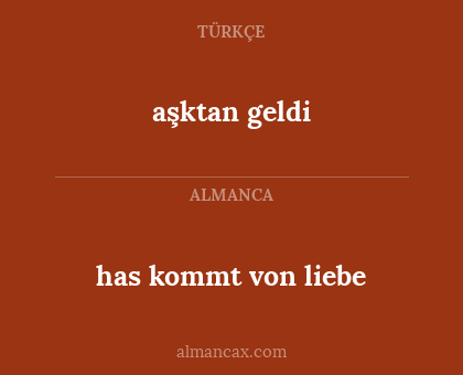 aşktan geldi - has kommt von liebe
