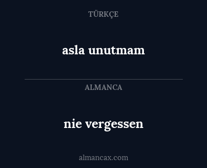 asla unutmam - nie vergessen