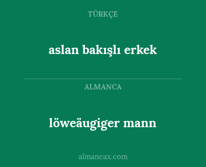 löweäugiger mann - aslan bakışlı erkek