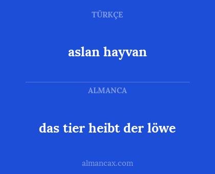 aslan hayvan - das tier heibt der löwe