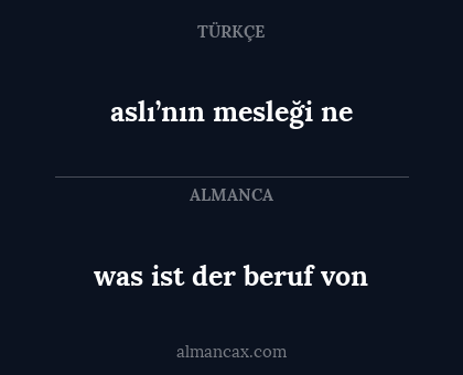 was ist der beruf von - aslı’nın mesleği ne