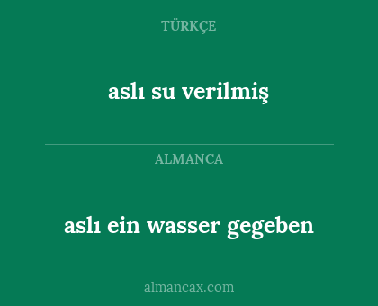 aslı su verilmiş - aslı ein wasser gegeben