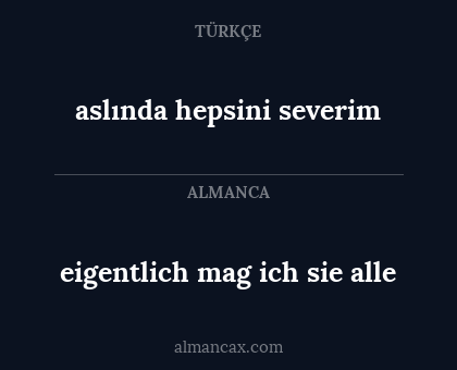 aslında hepsini severim - eigentlich mag ich sie alle