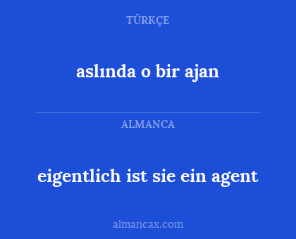 aslında o bir ajan - eigentlich ist sie ein agent