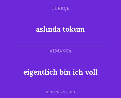 eigentlich bin ich voll - aslında tokum