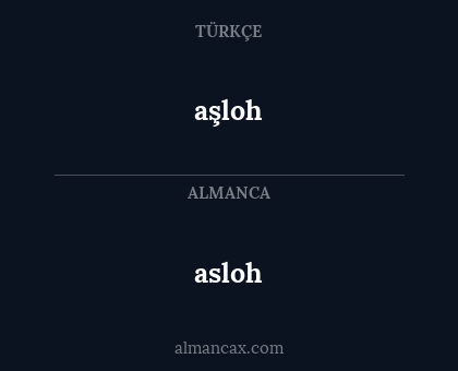 asloh - aşloh