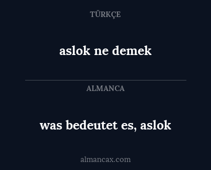 aslok ne  demek - was bedeutet es, aslok