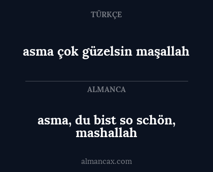 asma çok güzelsin maşallah - asma, du bist so schön, mashallah