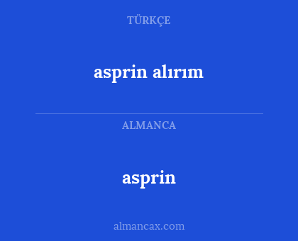 asprin - asprin alırım